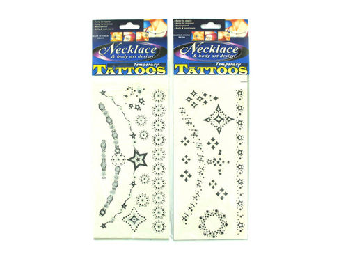 Necklace-design temporary tattoos, assorted