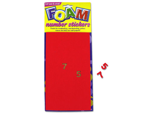 foam number stickers assorted sizes and colors