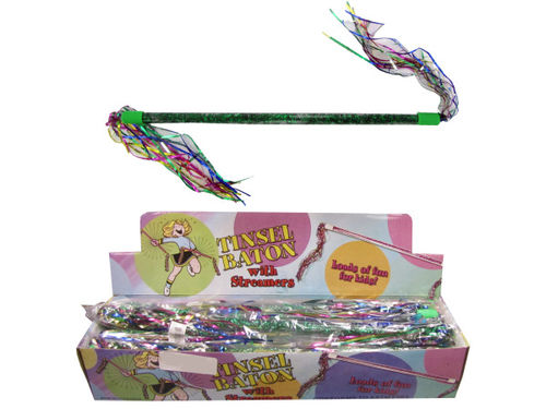 Tinsel baton with streamers