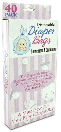 40-Pack Disposable Bags for Diapers Case Pack 24