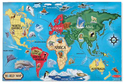 World Map Floor Puzzle (33 pc)