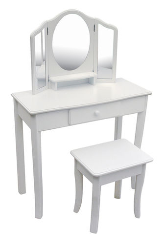 Classic White Vanity and Stool