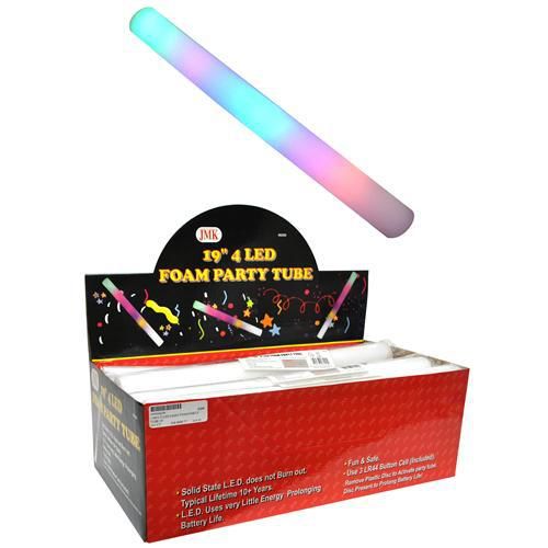 4 Multi Led Light Foam Party Tube 19"" Case Pack 24