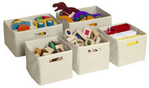 Tan Storage Bins - Set of 5