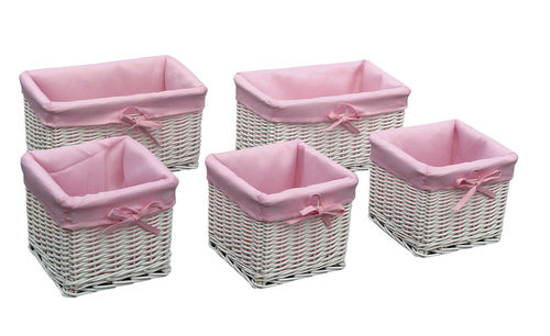 Classic White Baskets - Set of 5