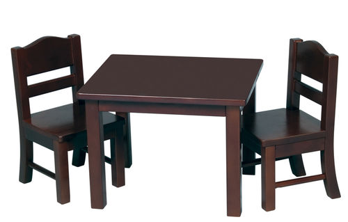 Doll Table and Chair Set - Espresso