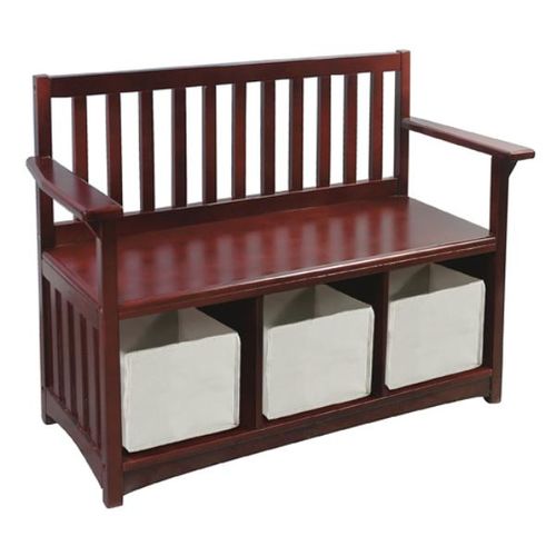 Classic Espresso Storage Bench with Bins