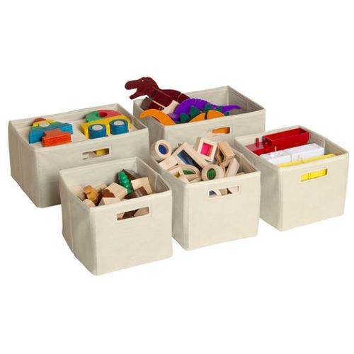 Tan Storage Bins - Set of 5