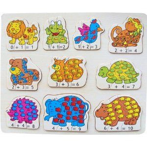 Puzzled Raised Puzzle - Animals Math Wooden Toys