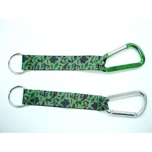 Camouflage Carabiner Key Chain with Strap Case Pack 72