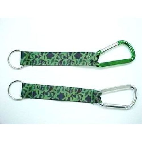 Camouflage Carabiner Key Chain with Strap Case Pack 72