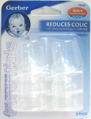 Baby Bottle Nipples Silicone Med 6Pk Case Pack 28