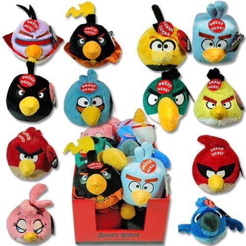 Angry Birds 5 Inch Plush Bird With Sound Case Pack 36