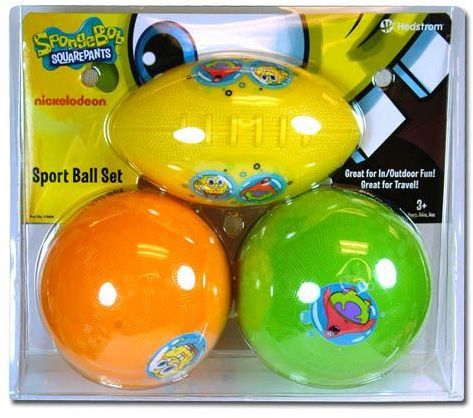 Spongebob 3P K Vinyl Sport Ball1 Football, 2 Round Case Pack 4