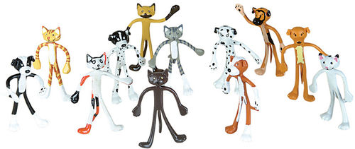 3.75"" Bendable Cats & Dogs