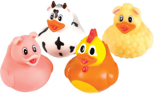 2"" Barnyard Animal Rubber Duckies Case Pack 12