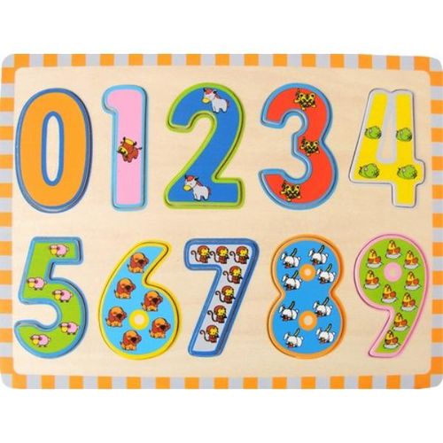 Wooden Raised Puzzle- Numbers With Animals