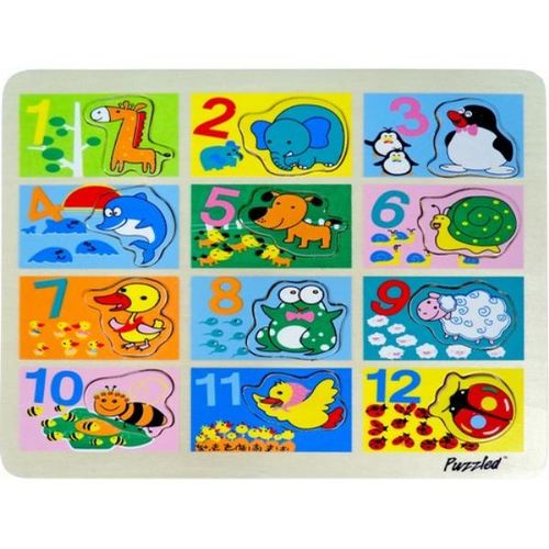 Raised Puzzle - Counting To Twelve With Animals