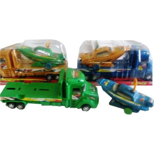 2 Piece Friction Super Power Truck with Boat Case Pack 36