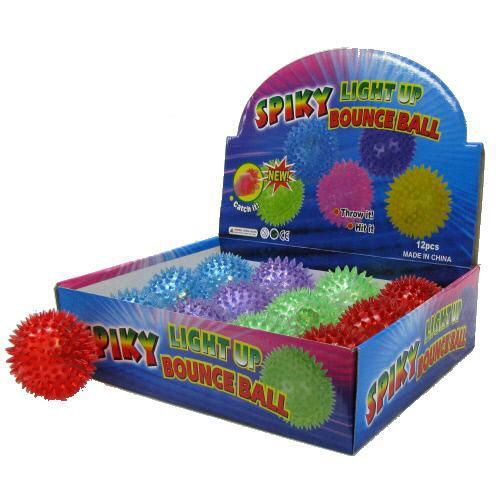 3 Inch Spikey Light Up Rubber Ball Case Pack 288