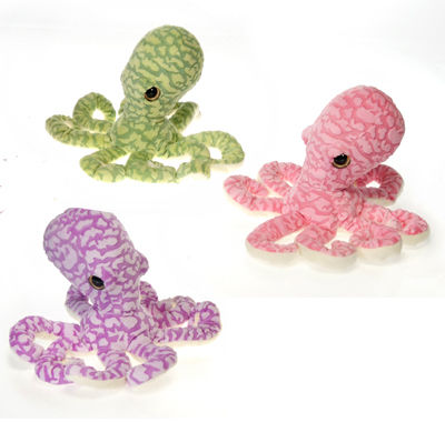 12"" 3 Asst. Color Octopi - Purple, Pink, Case Pack 12