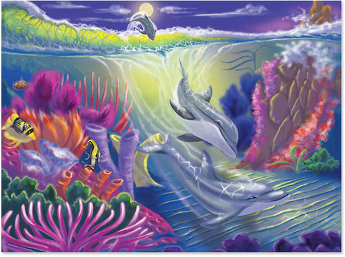 0100 pc Dolphin Cove Cardboard Jigsaw