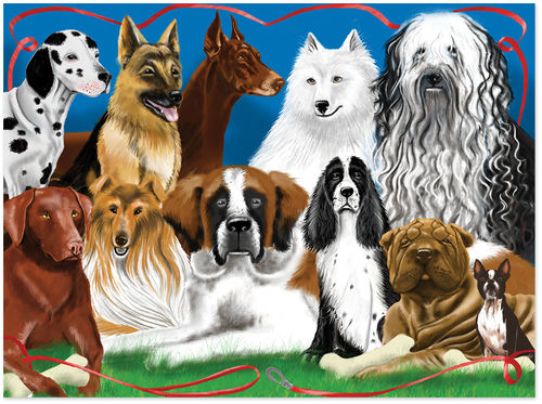 0200 pc Fetching Friends Cardboard Jigsaw