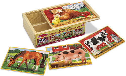 Farm Animals Puzzles in a Box