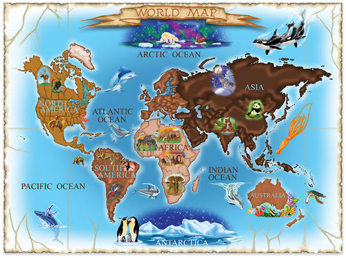 0500 pc Map of the World Cardboard Jigsaw