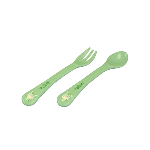 Green Sprouts Eco-Friendly Cornstarch Fork and Spoon Set - Green