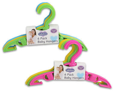 6pk Baby Cloths Hanger Baby Blocks Neon Colors Case Pack 36