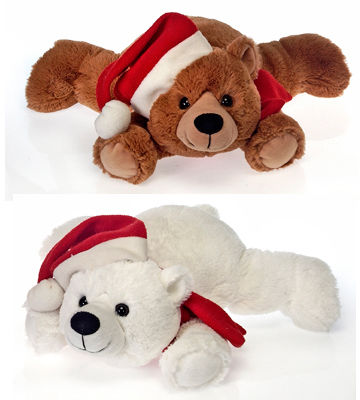 13""L 2 Asst. Christmas Bears - White, Brown Case Pack 24