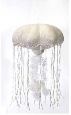 14"" White Glittered Jellyfish Case Pack 12