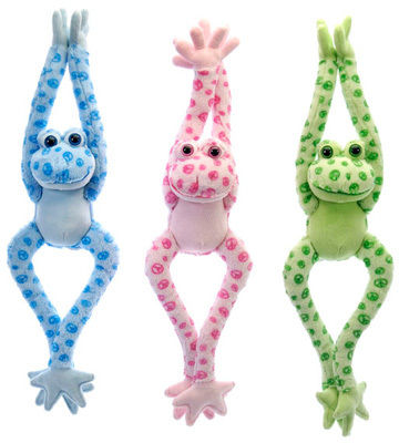 16"" 3 Asst. Peace Sign Long Legged Frogs Case Pack 24