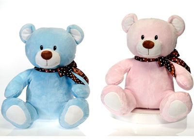 14"" 2 Asst. Sitting Pink & Blue Bears W/ Case Pack 8