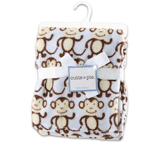 Blanket Coral Fleece Monkey Blue Color Case Pack 48