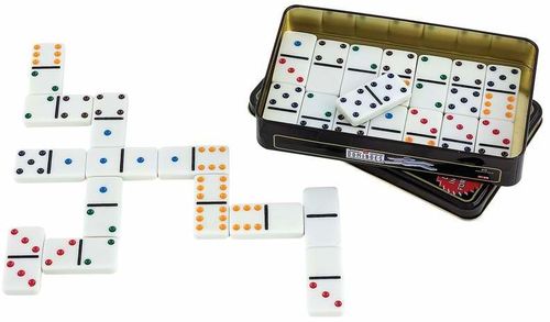 Maxam 28pc Double 6 Color Dot Domino Set