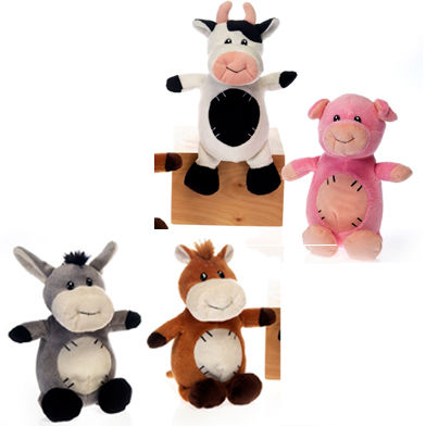 9"" 4 Asst. Cuddle Farm Animals Case Pack 36