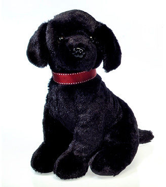 10"" Sitting Black Labrador W/ Red Collar Case Pack 12