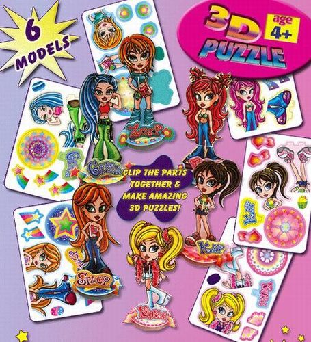 Assorted 3D Mini Cartoon Girl Puzzles Case Pack 200