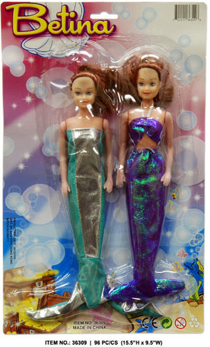 10"" Twin Betina Mermaids Girls Play Dolls Case Pack 96