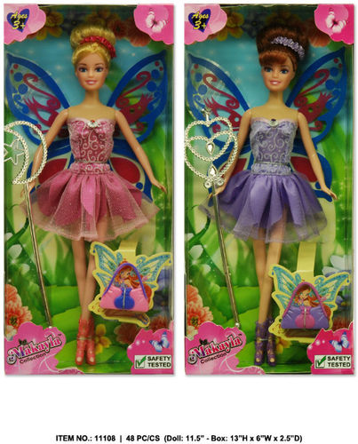 11.5"" Makayla Fairy Princess Girls Toy Doll Case Pack 48