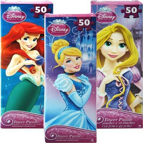 Disney Princess 50 Pc Tower Puzzle 3 Styles Case Pack 36