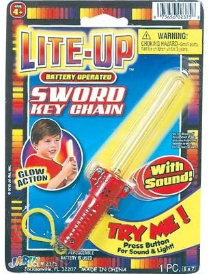 Lite Up Sword Keychain Case Pack 12