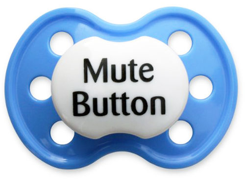 BooginHead Mute Button Blue Pacifier