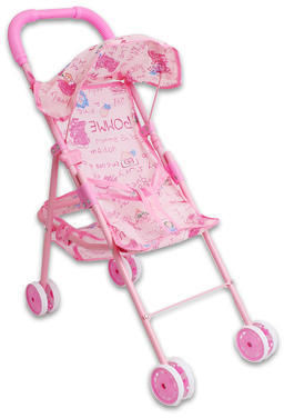 Doll Stroller Pink With Sun Cover Case Pack 12
