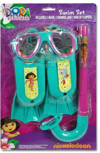 Dora Explorer 3Pc Swim Fin Snorkel Mask Case Pack 6