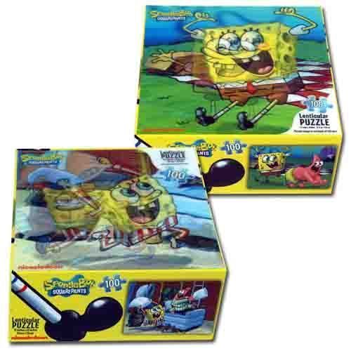 Sponge Bob 100 Pc Lenticular Puzzle Case Pack 6