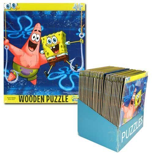 Sponge Bob 25Pc Wooden Puzzle On Card Case Pack 36