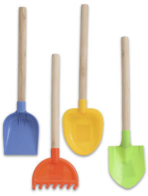 25 Inch Wood Handle Beach Garden Play Sand Tools Case Pack 48